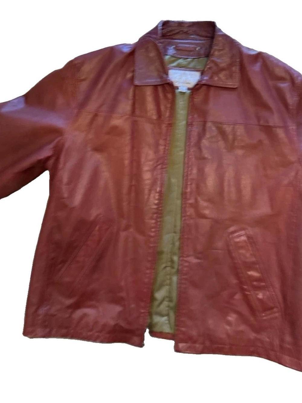 Wilsons Leather Red Leather Jacket with Tan Lining